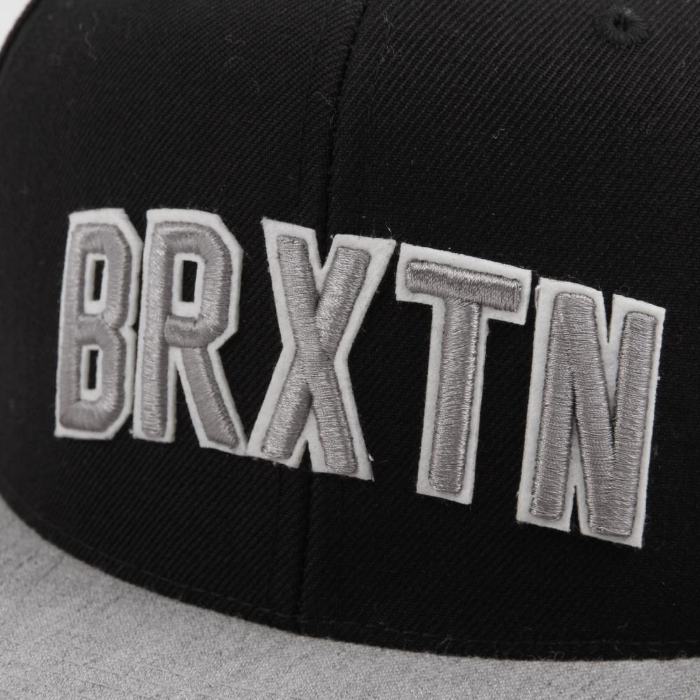 Casquette Snapback Brixton Hamilton Noire Gris Clair Chiné