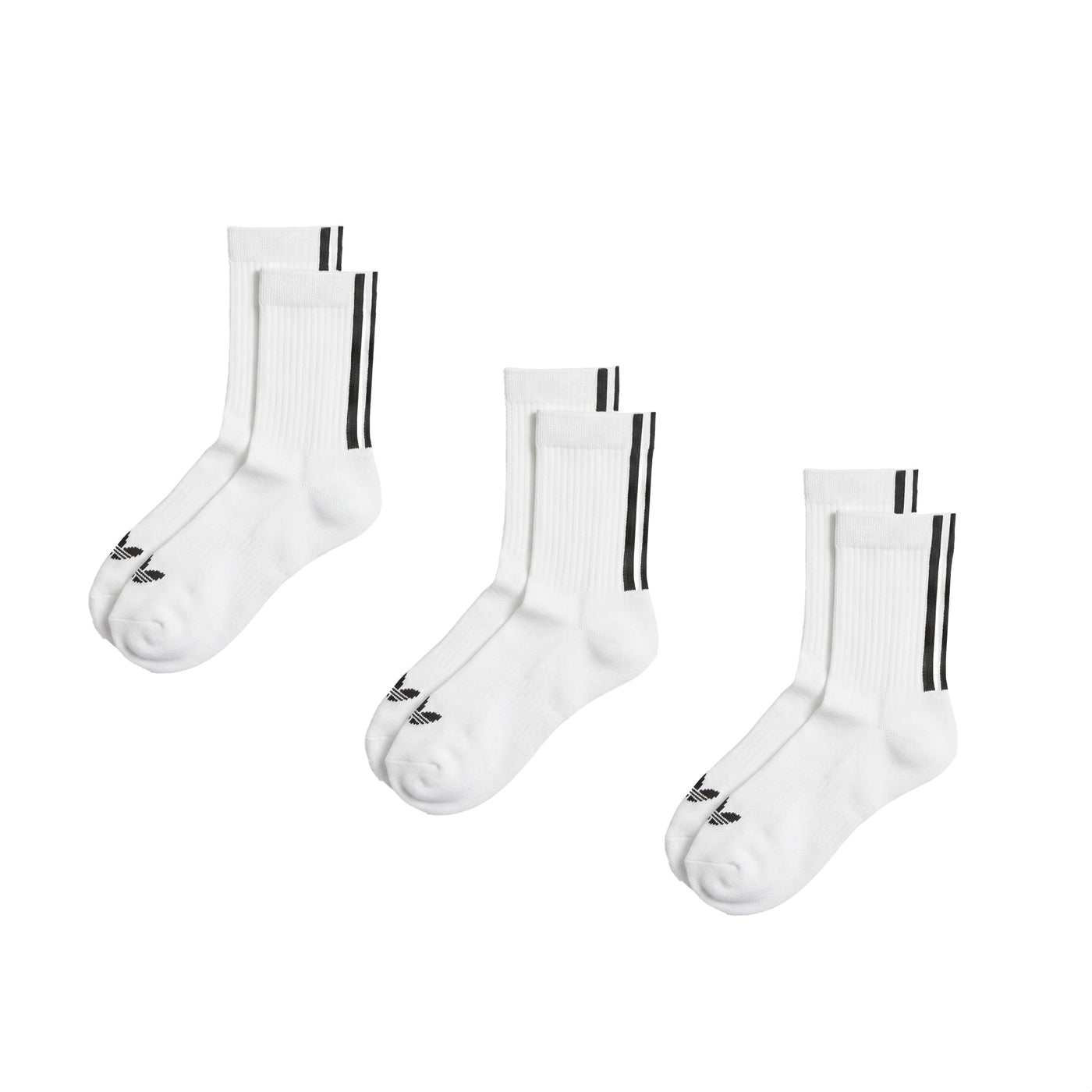 Adidas Chaussettes à Rayures Arrière au Quartier (3 Paires)