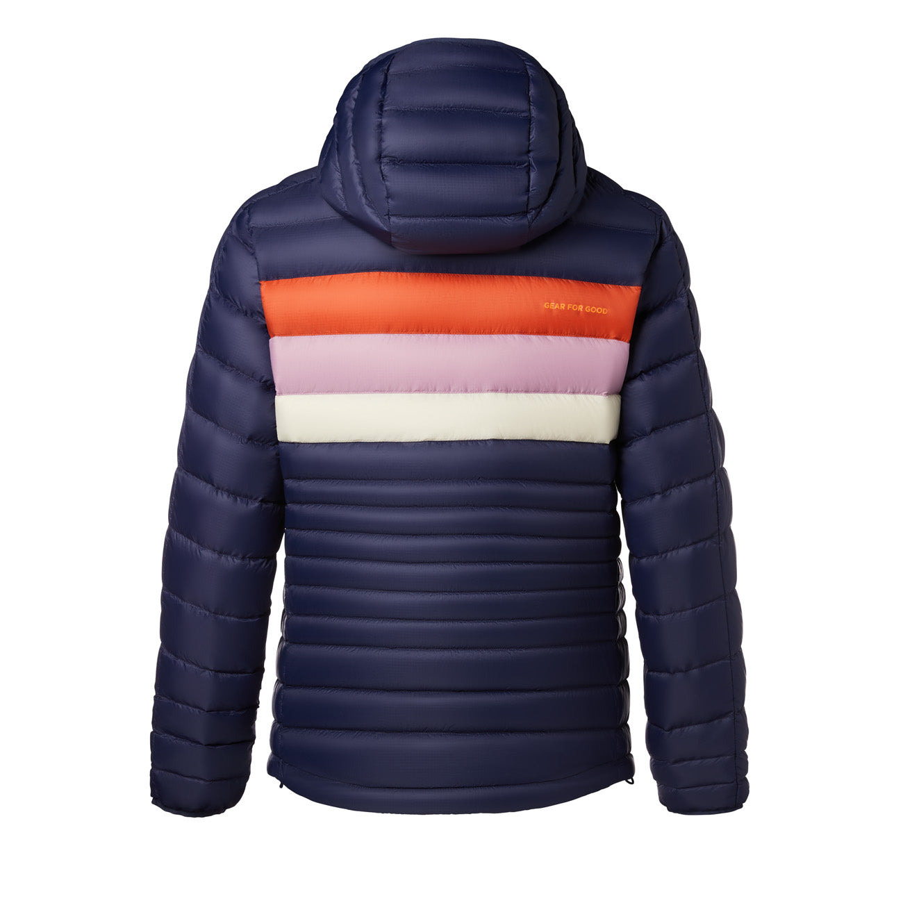 Veste à capuche Cotopaxi Fuego Down pour femme – rayures maritime et cayenne