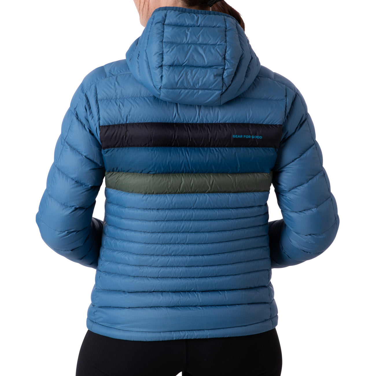 Cotopaxi Fuego Down Hooded Jacket Femme Denim Stripes
