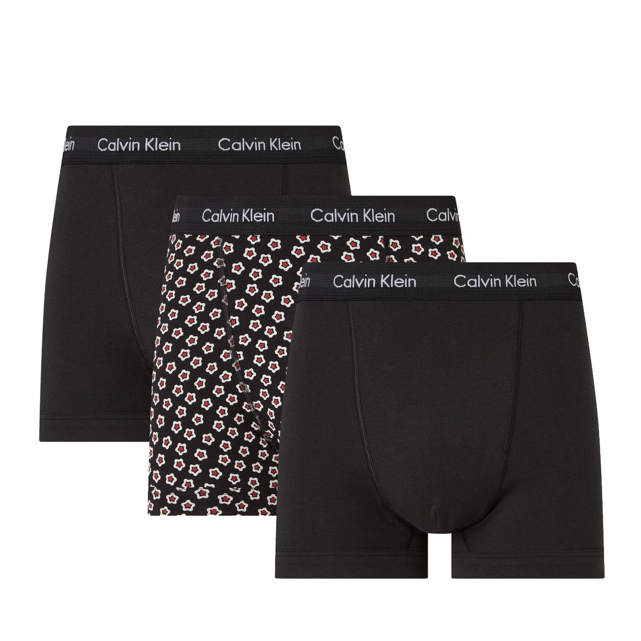 Calvin Klein Lot de 3 boxers homme en coton stretch coupe classique Noir, noir, motif étoile de rêve