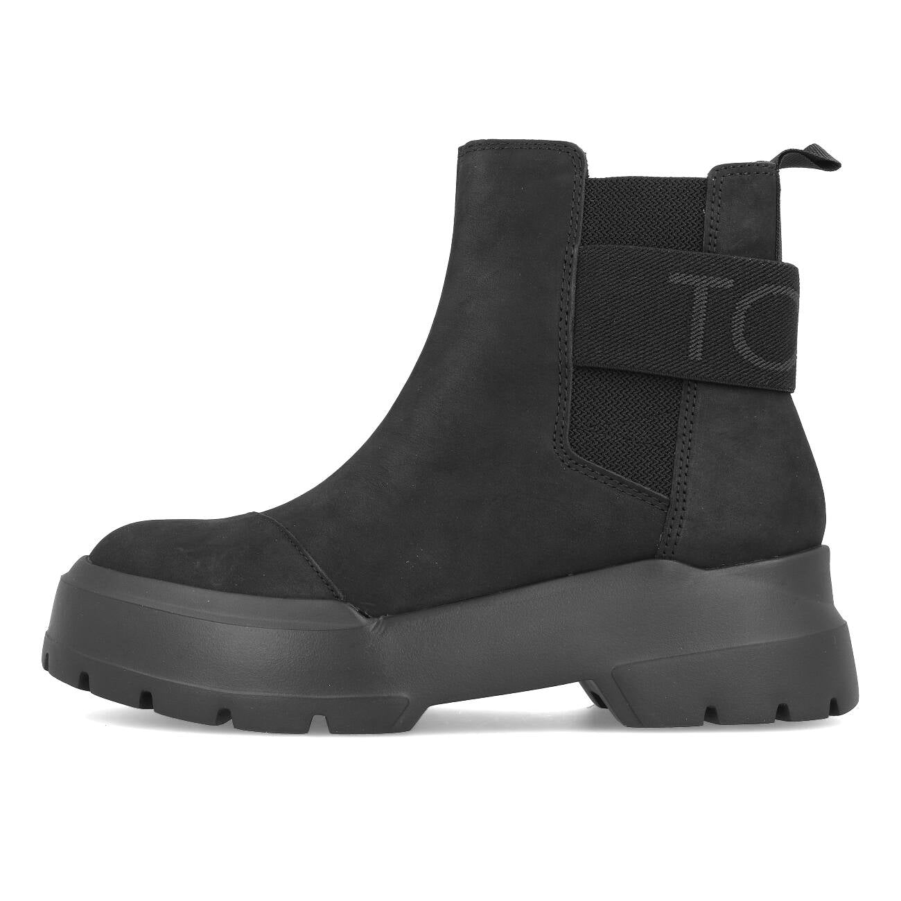 Toms Womens Alpargata Combat Chelsea Boots Femme Black Leather