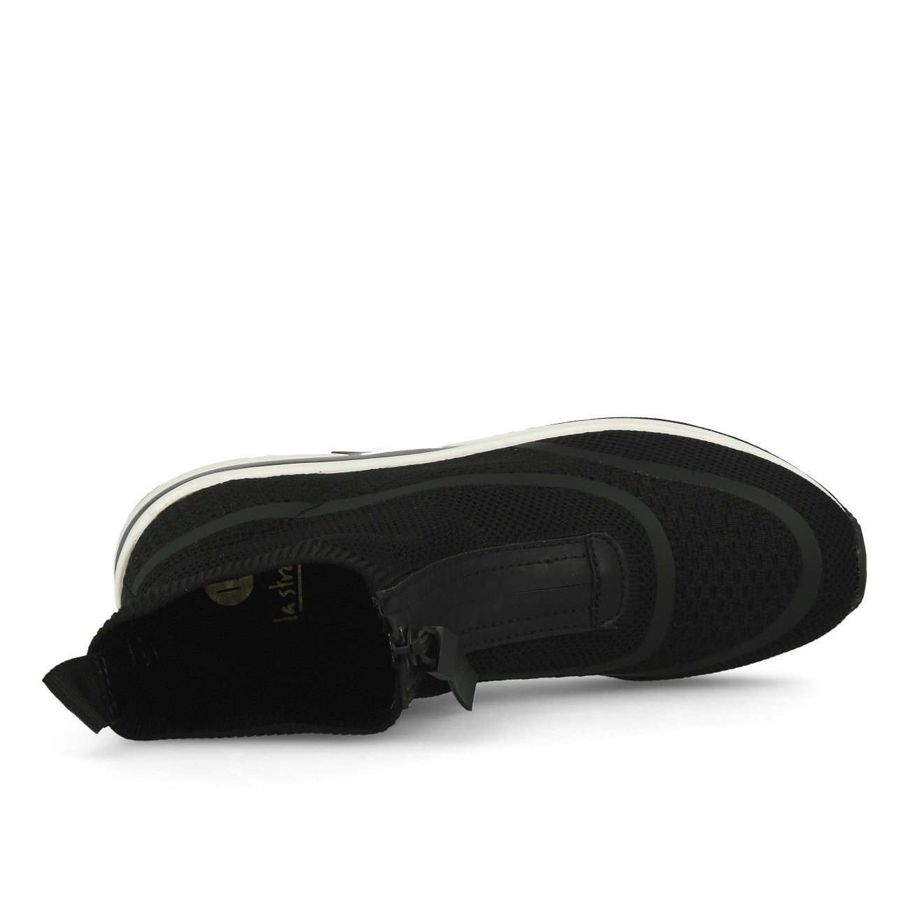 La Strada 2003169 Migh High Knitted Baskets pour Femme Noir Caoutchouc Tricoté