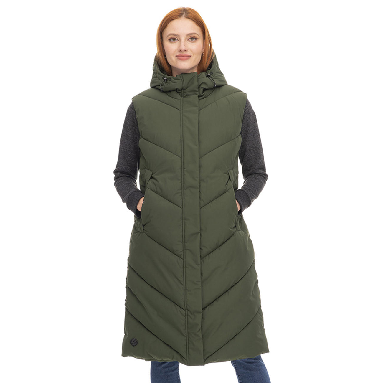 Ragwear Suminka Gilet Femme Vert Olive Foncé