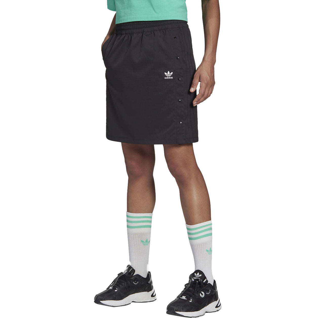 adidas Always Original Snap Button Skirt Jupe Femme Black
