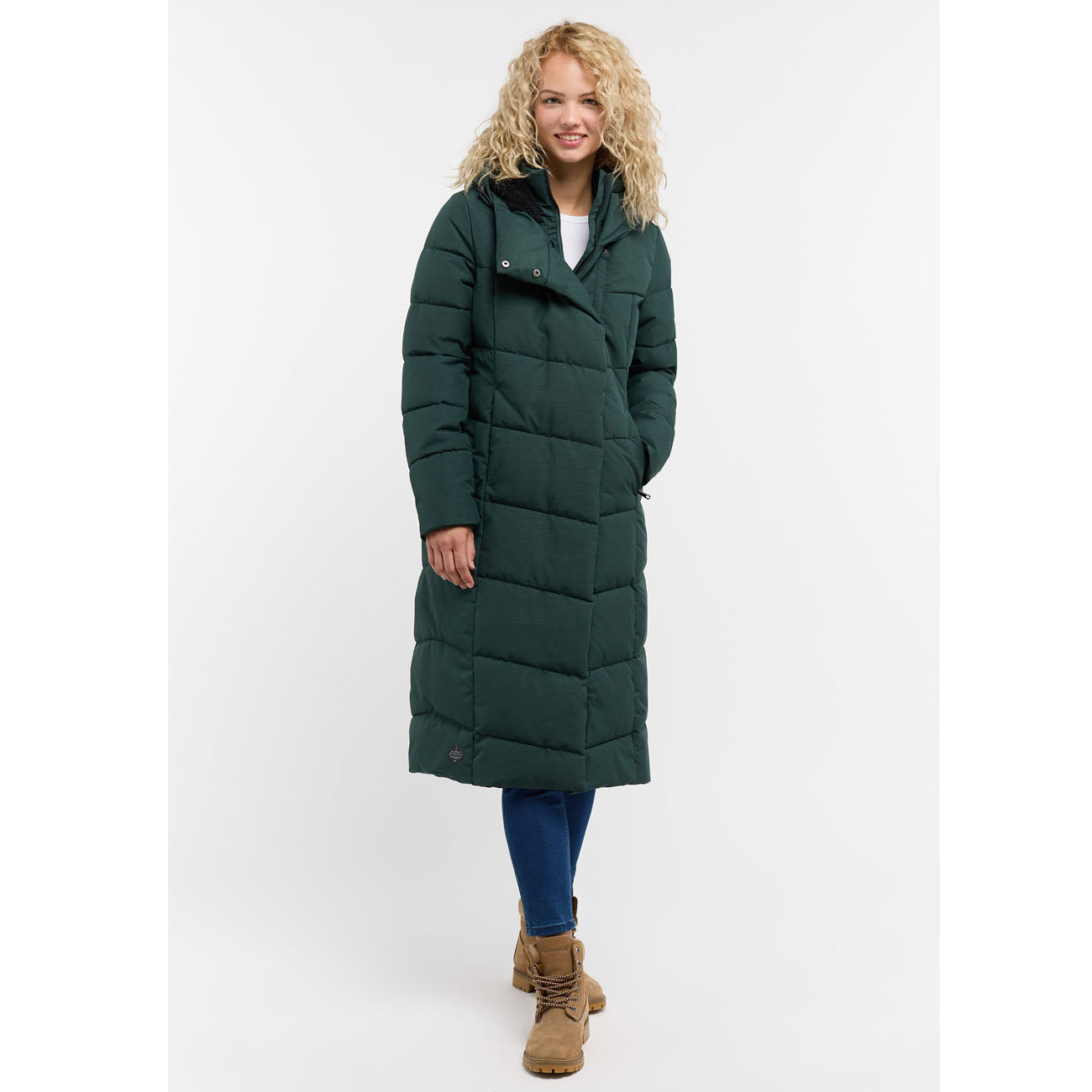 Ragwear Pavla Long Jacket Femme Vert foncé