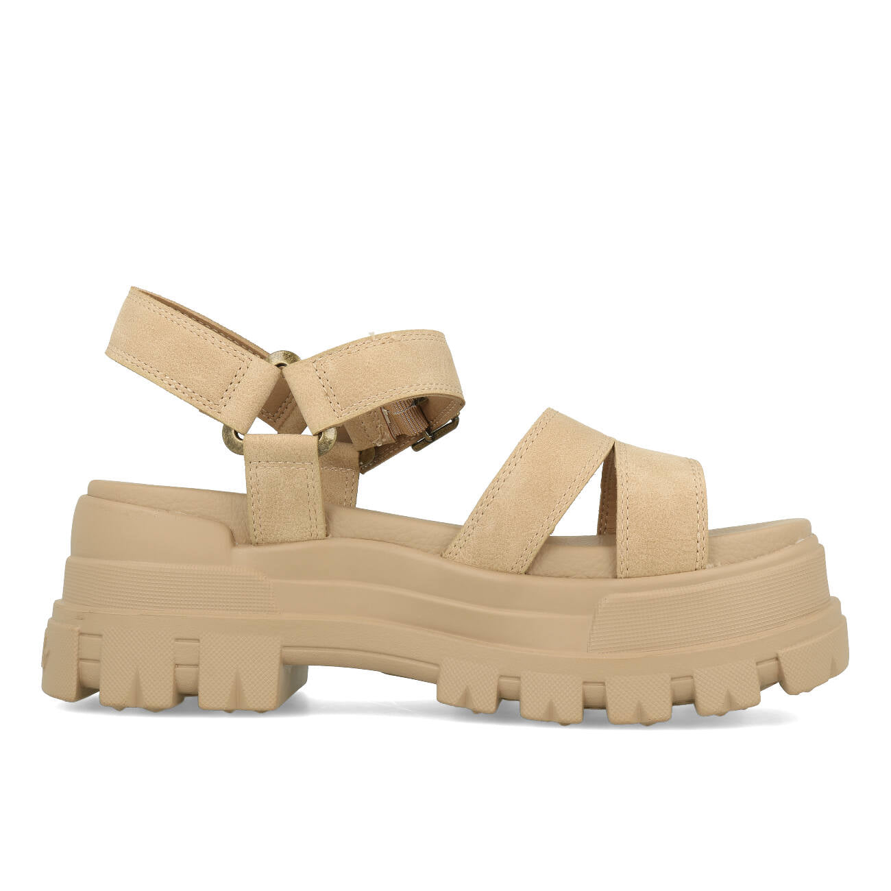 Buffalo Aspha TS Sandale Femme Nubuck Vegan Beige