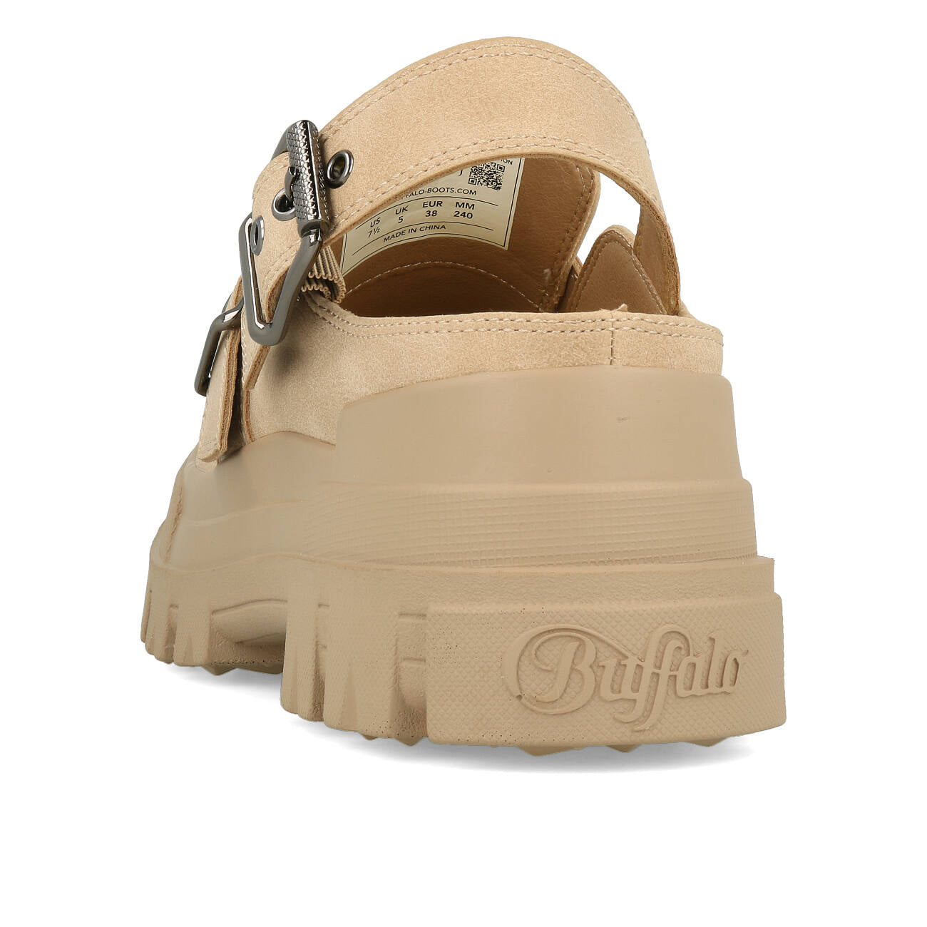 Buffalo Aspha Clog Snd Femme Nubuck Végétalien Beige
