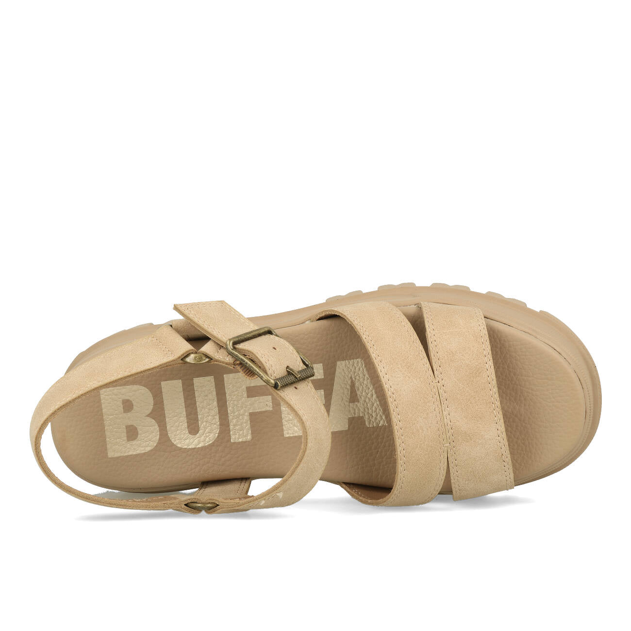 Buffalo Aspha TS Sandale Femme Nubuck Vegan Beige