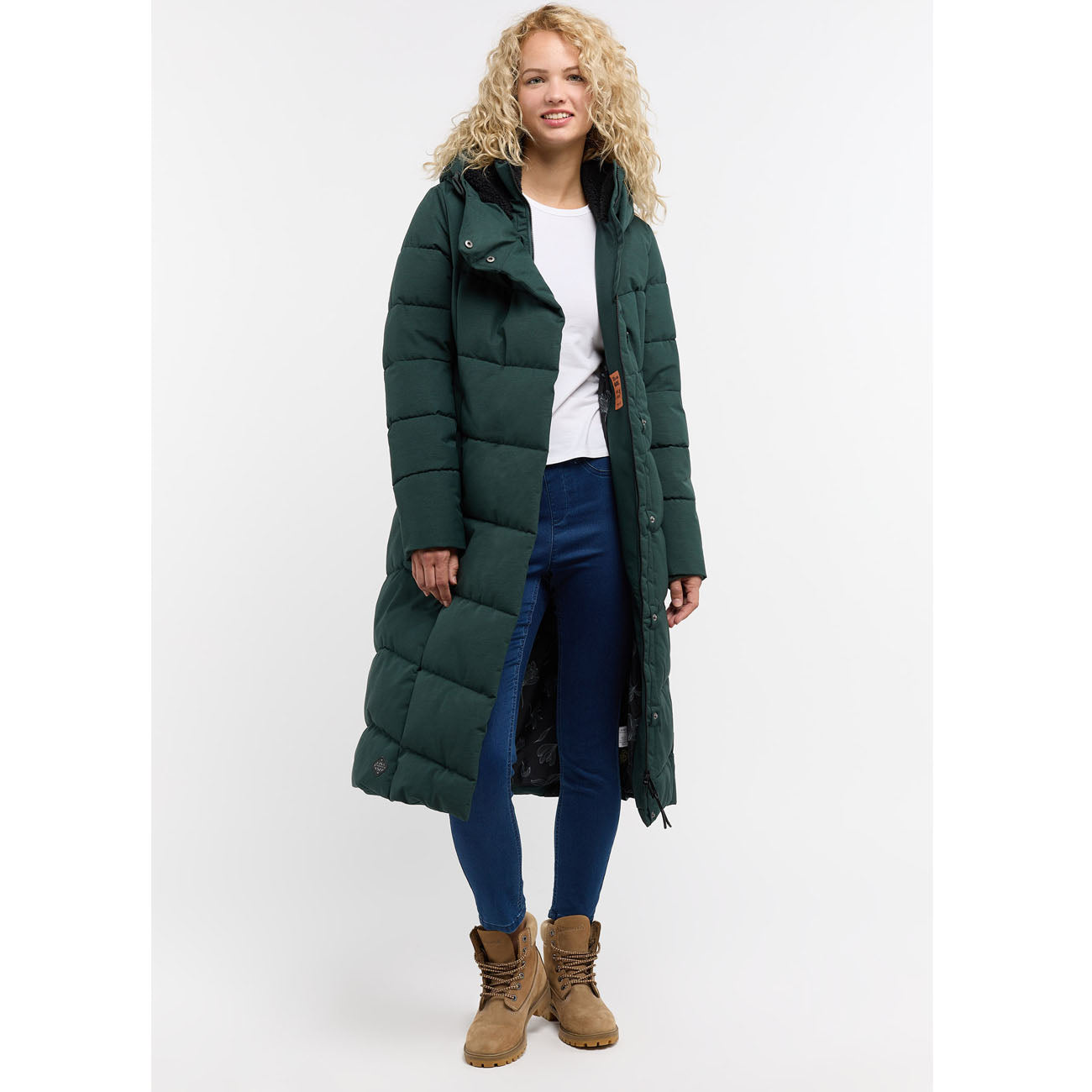Ragwear Pavla Long Jacket Femme Vert foncé