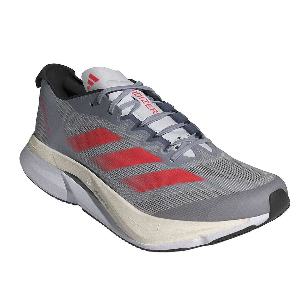 adidas Adizero Boston 12 M Homme Gris Rouge Solaire