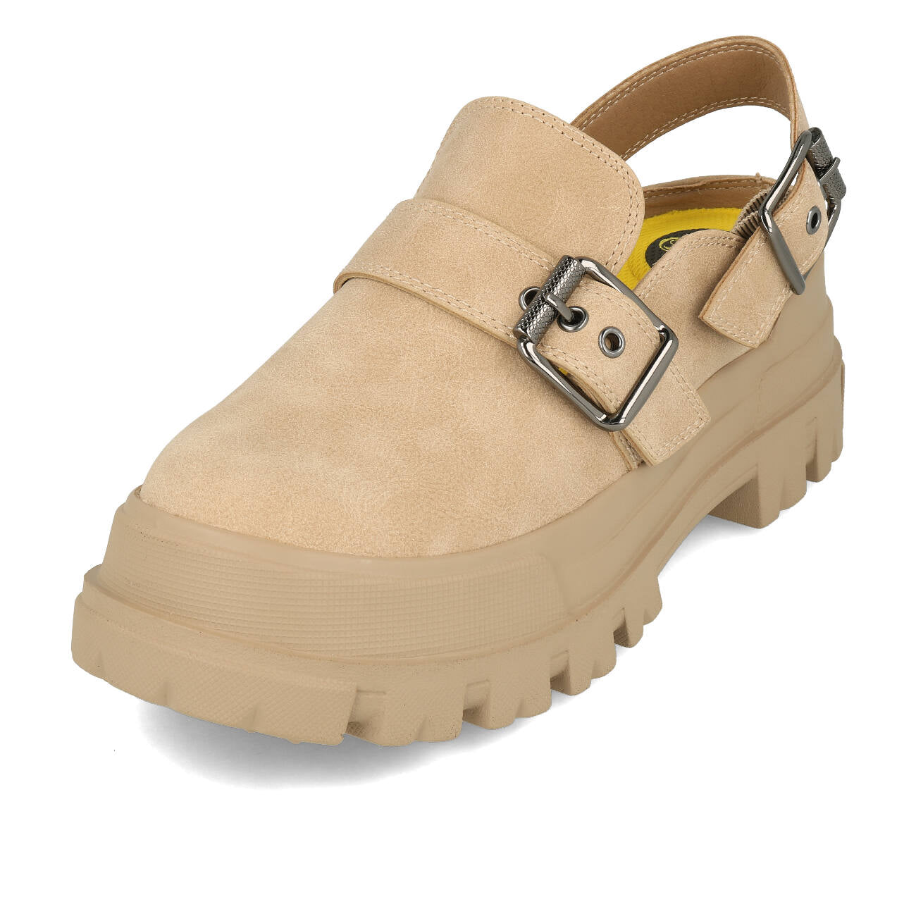 Buffalo Aspha Clog Snd Femme Nubuck Végétalien Beige