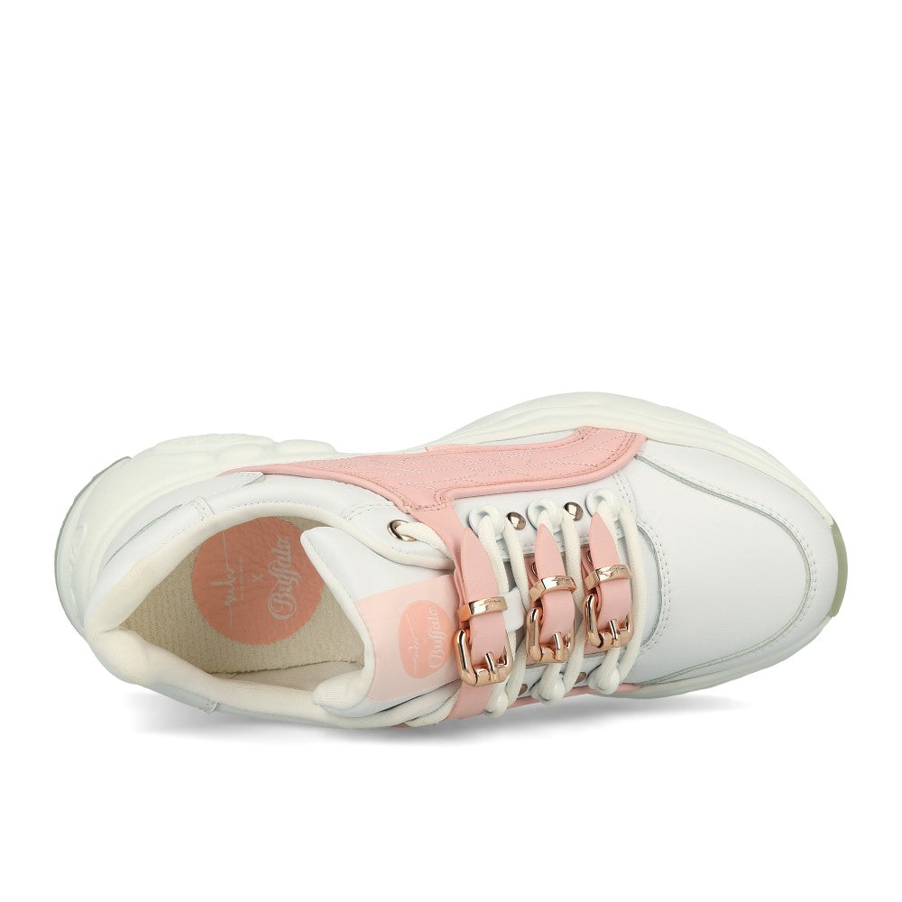 Buffalo MH X Buffalo Binary Sneaker Blanc Rose