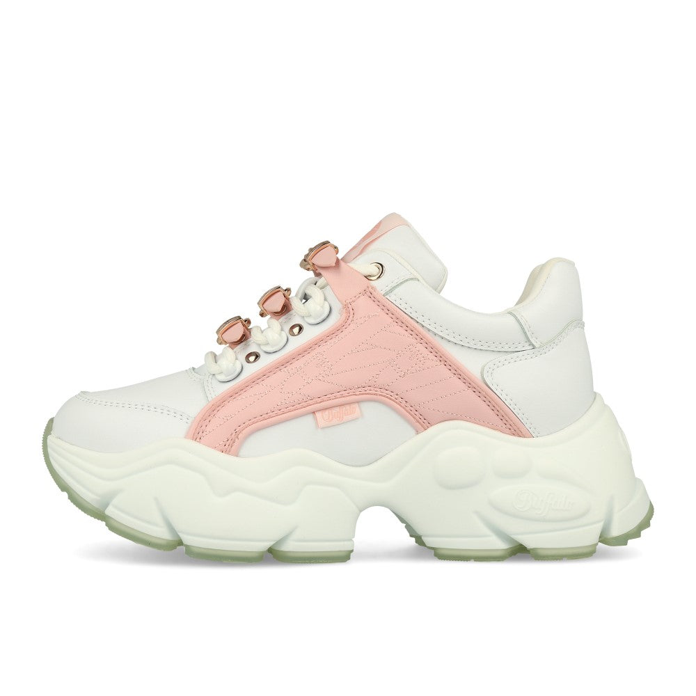 Buffalo MH X Buffalo Binary Sneaker Blanc Rose