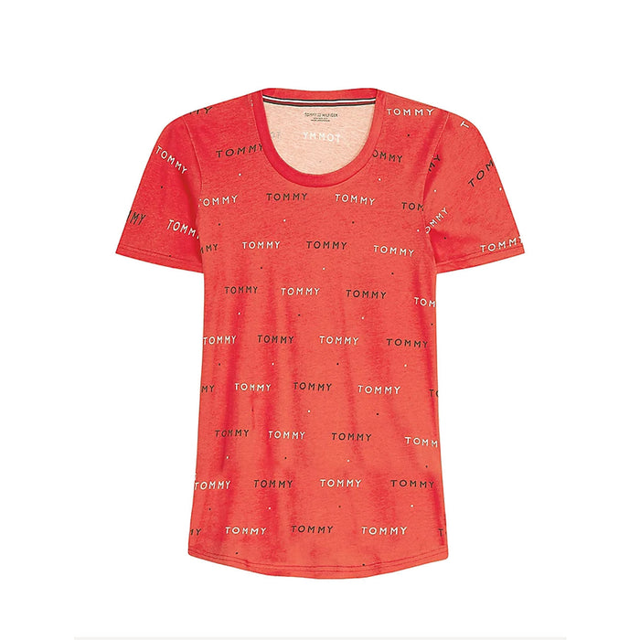 T-shirt Tommy Hilfiger imprimé du logo Tommy Word AOP rouge primaire pour femmes