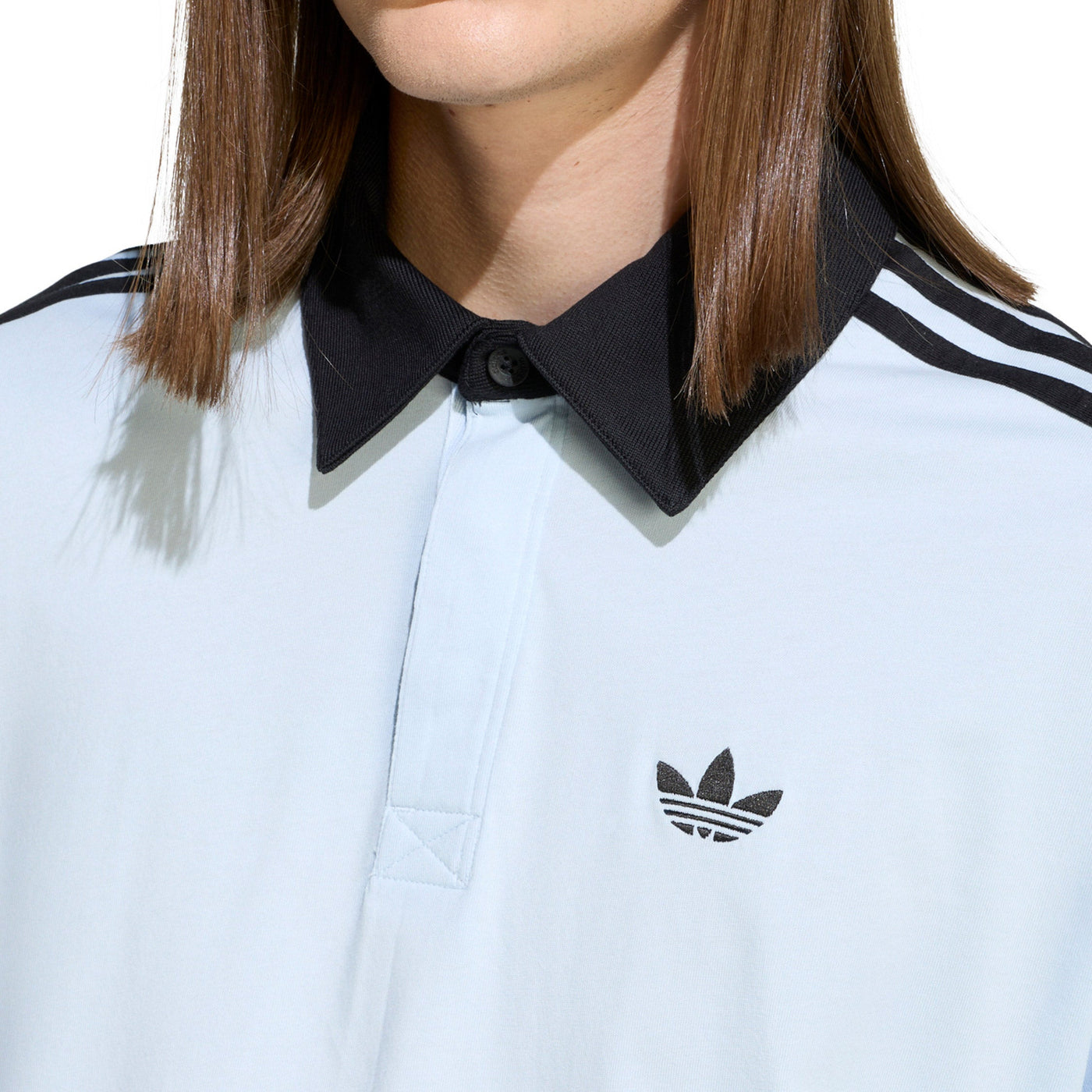 Polo à manches longues de rugby Adidas 3 bandes