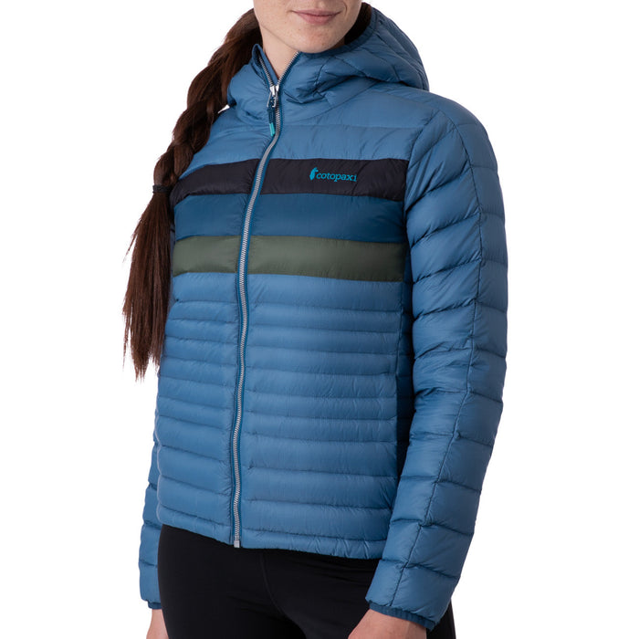 Cotopaxi Fuego Down Hooded Jacket Femme Denim Stripes