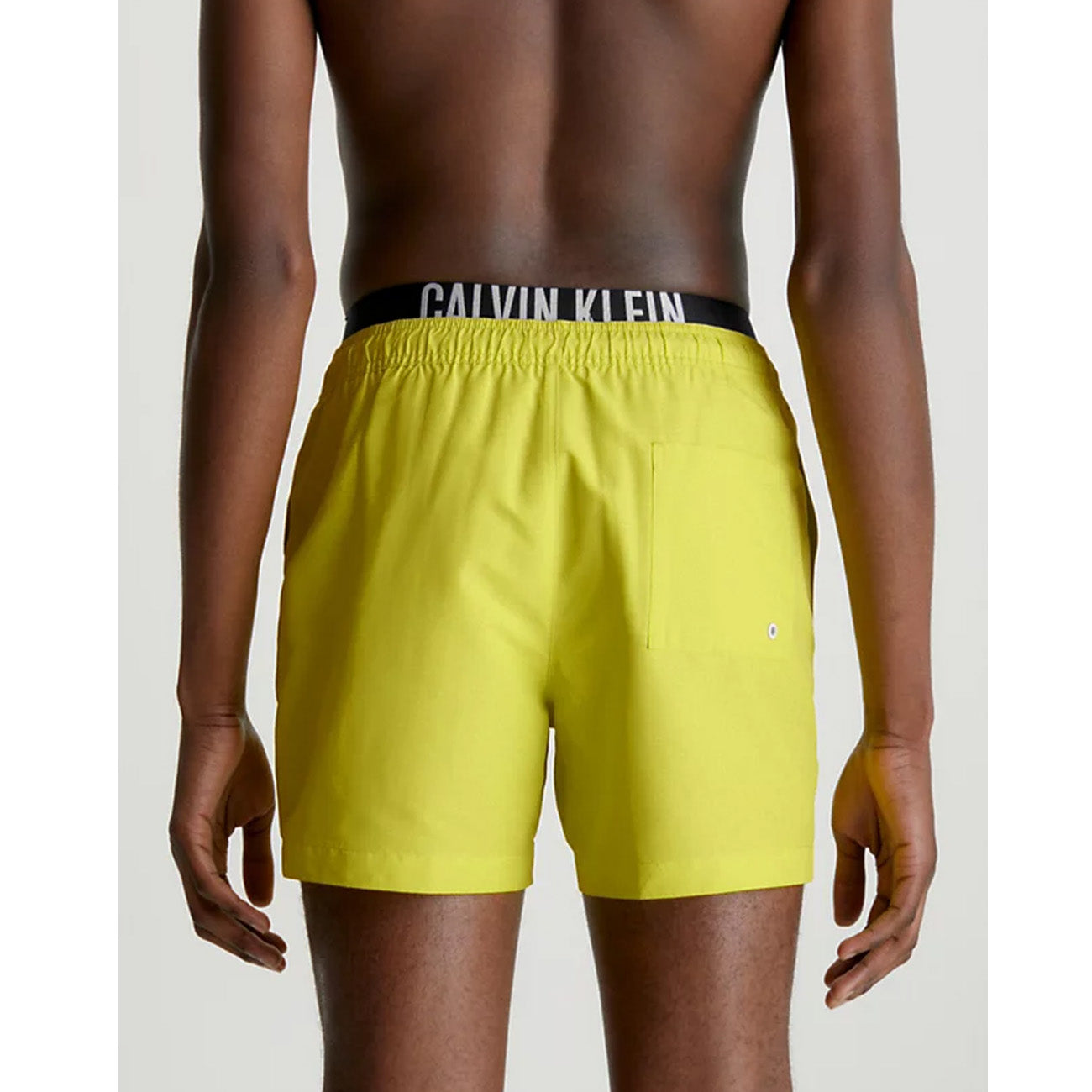 Short de bain homme Calvin Klein Swimshort Medium Double WB jaune citron