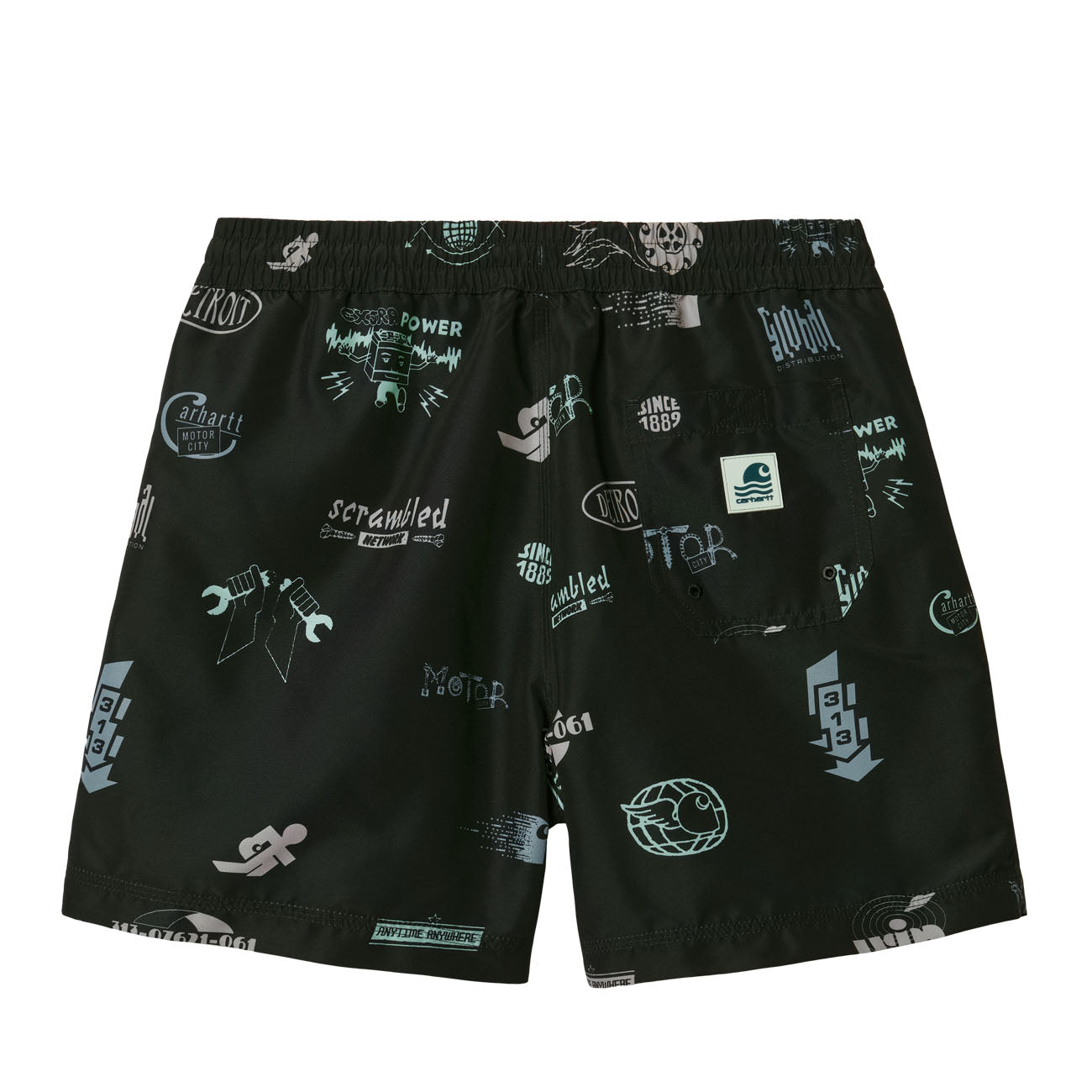 Carhartt WIP Drift Swim Trunks Homme Imprimé Motor City Noir
