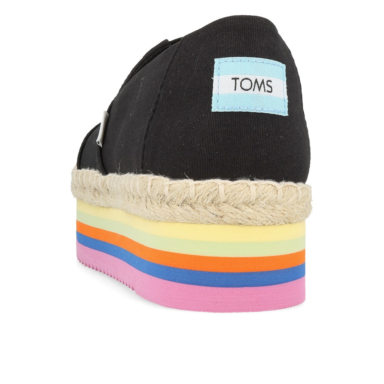 Toms Womens Alpargata Platform Rope High Femme Black Canvas Rainbow