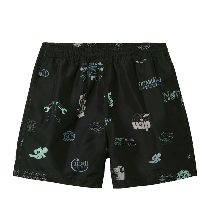 Carhartt WIP Drift Swim Trunks Homme Imprimé Motor City Noir
