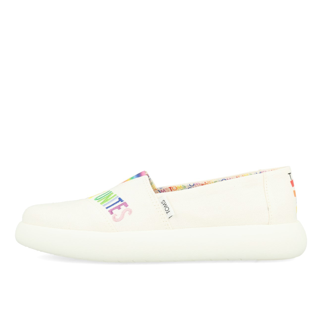 Toms Womens Alpargata Mallow Femme White Canvas Love Unites Broderie