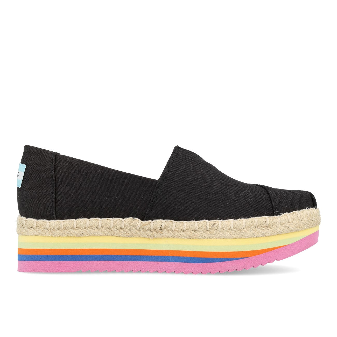 Toms Womens Alpargata Platform Rope High Femme Black Canvas Rainbow