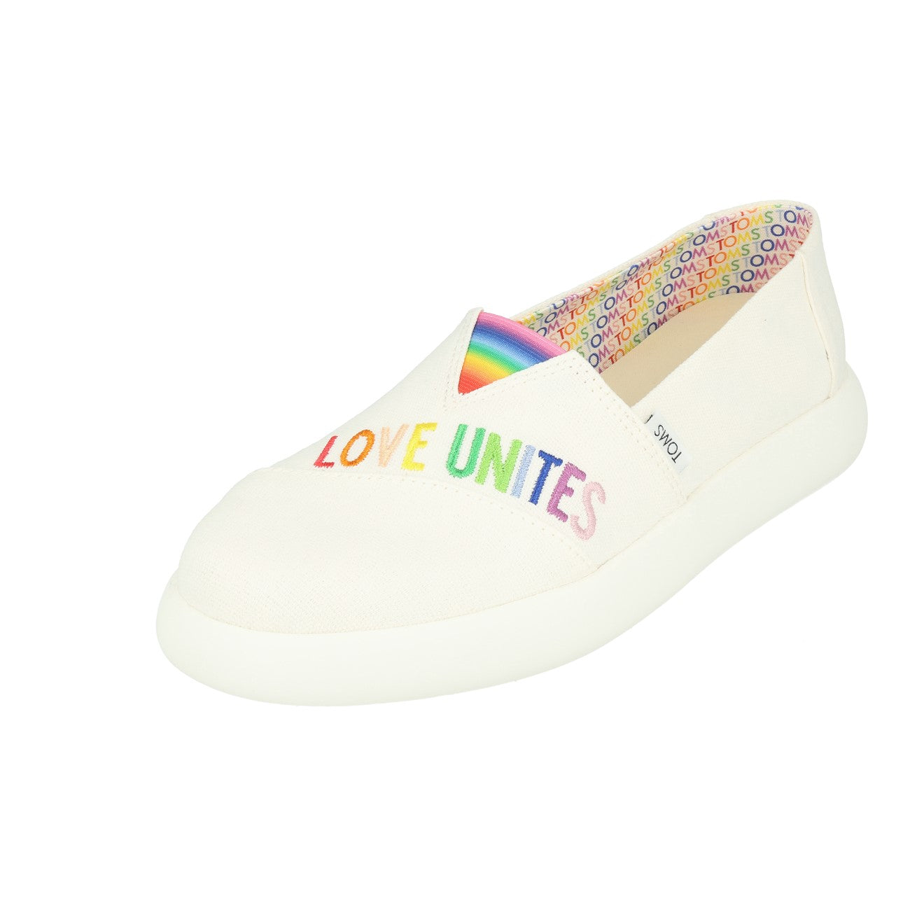 Toms Womens Alpargata Mallow Femme White Canvas Love Unites Broderie