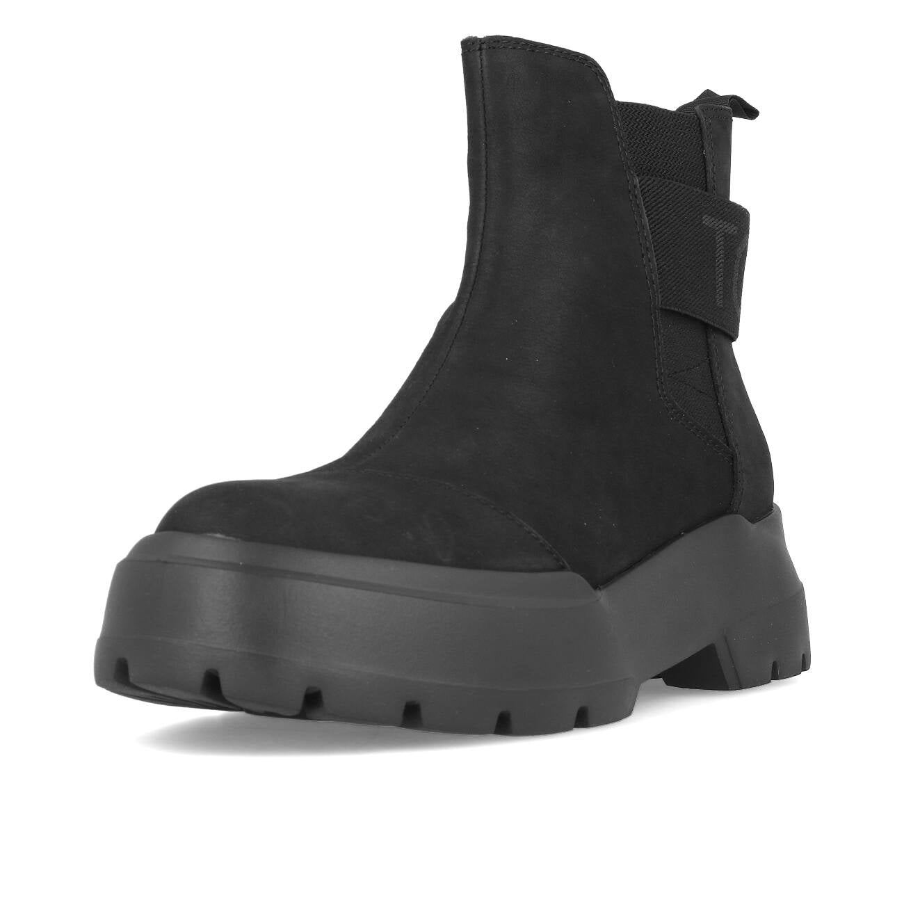 Toms Womens Alpargata Combat Chelsea Boots Femme Black Leather