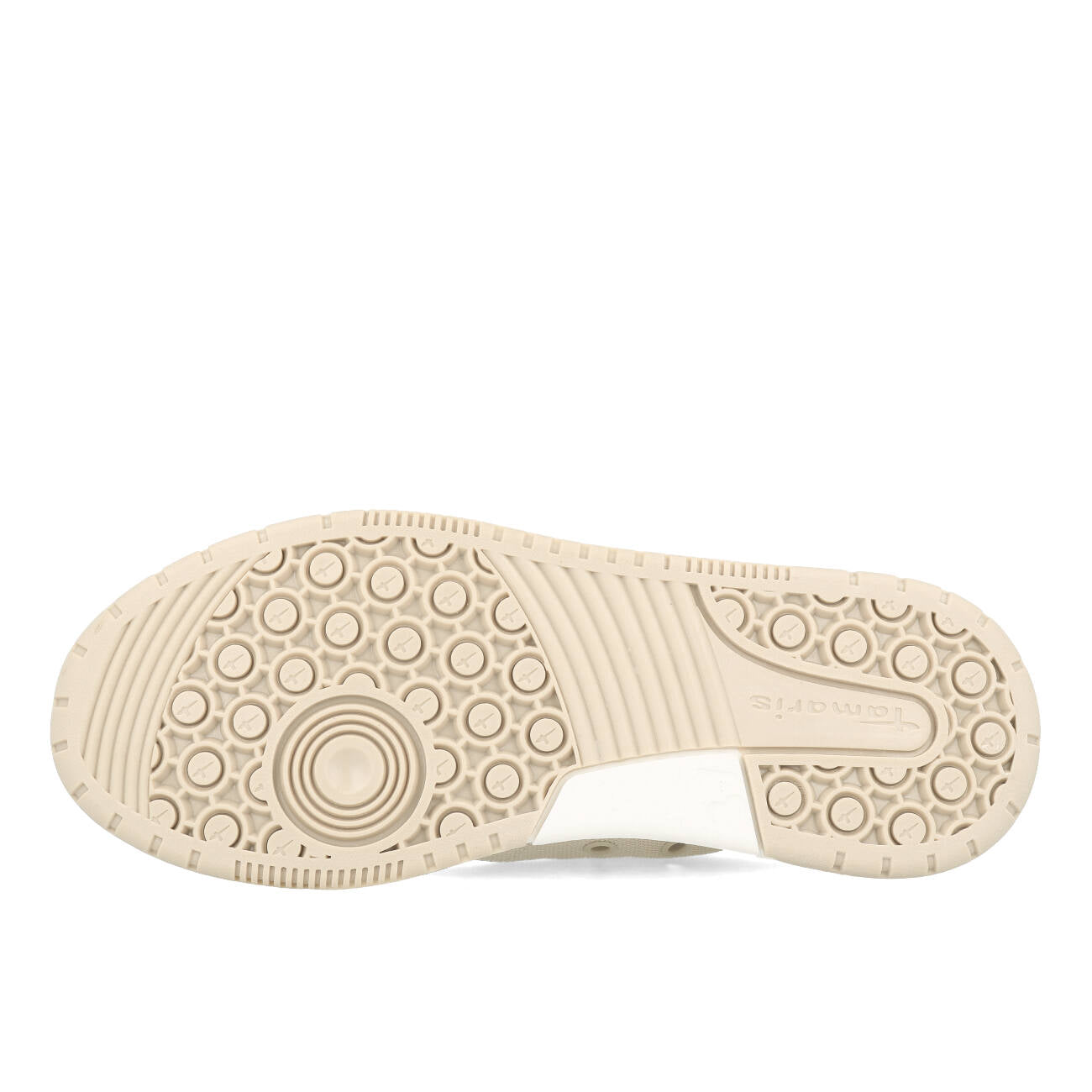 Tamaris 1-23815-20-418 Baskets veganes en toile compensées pour femmes couleur ivoire