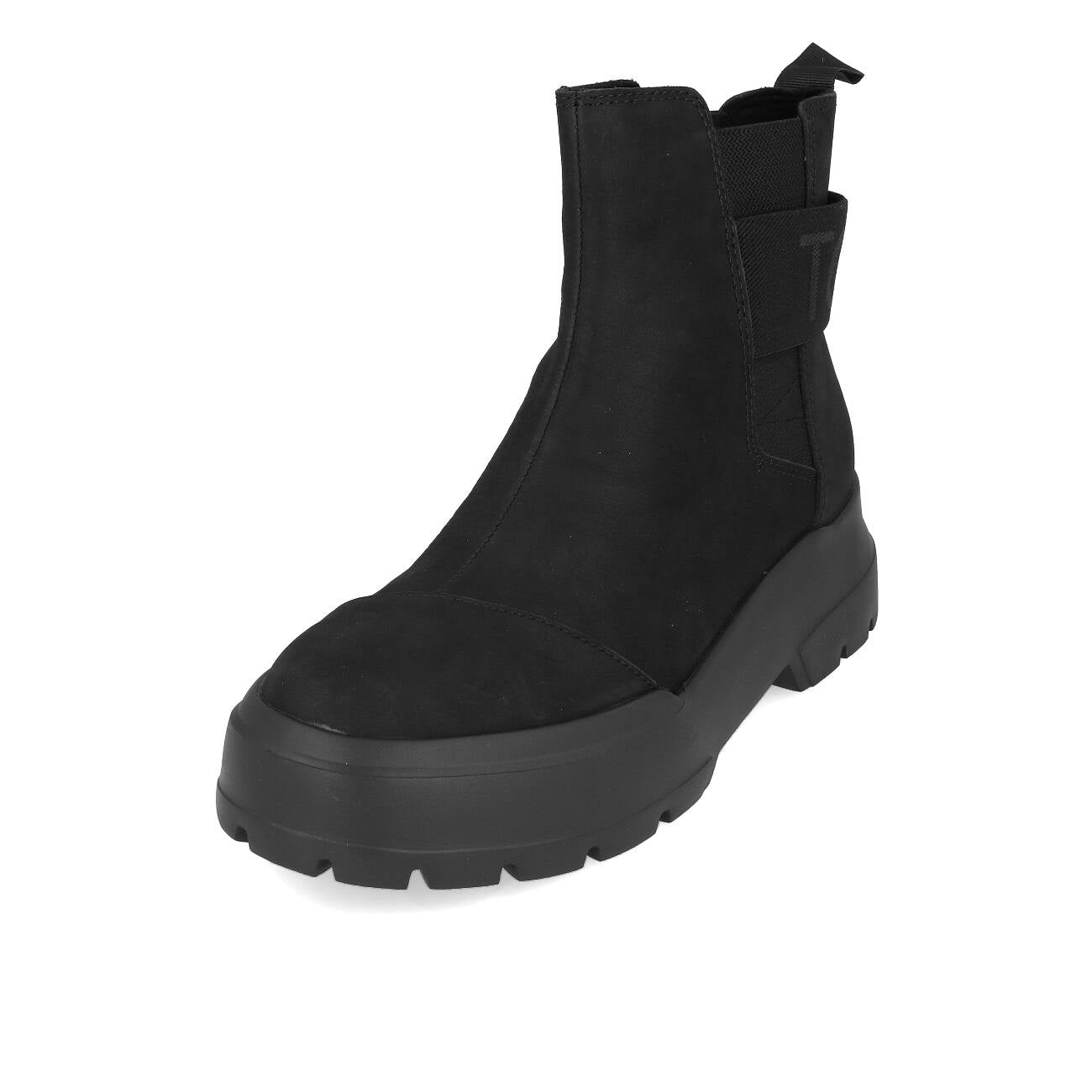 Toms Womens Alpargata Combat Chelsea Boots Femme Black Leather