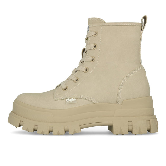Buffalo Aspha Rld Bootie Flat Femme Imitation Nubuck Crème