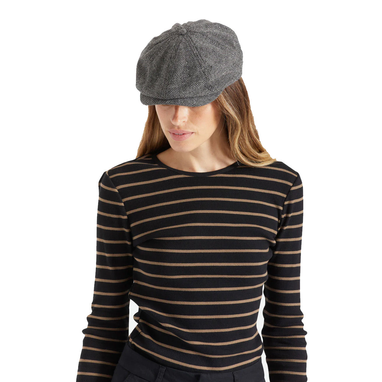 Brixton Brood Casquette plate gris noir