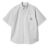 Carhartt WIP Chemise S/S Linus Linus Stripe Noir Blanc