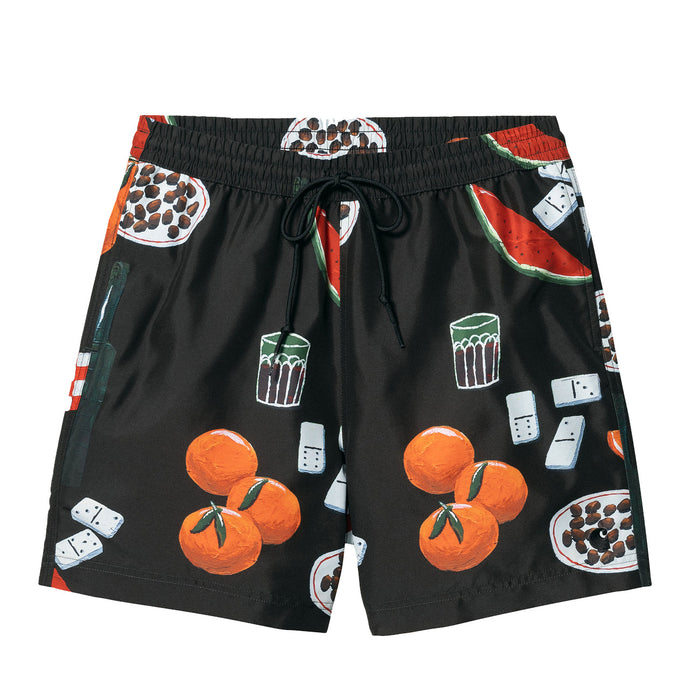 Carhartt WIP Slater Swim Trunks Homme Isis Maria Dinner Print Black