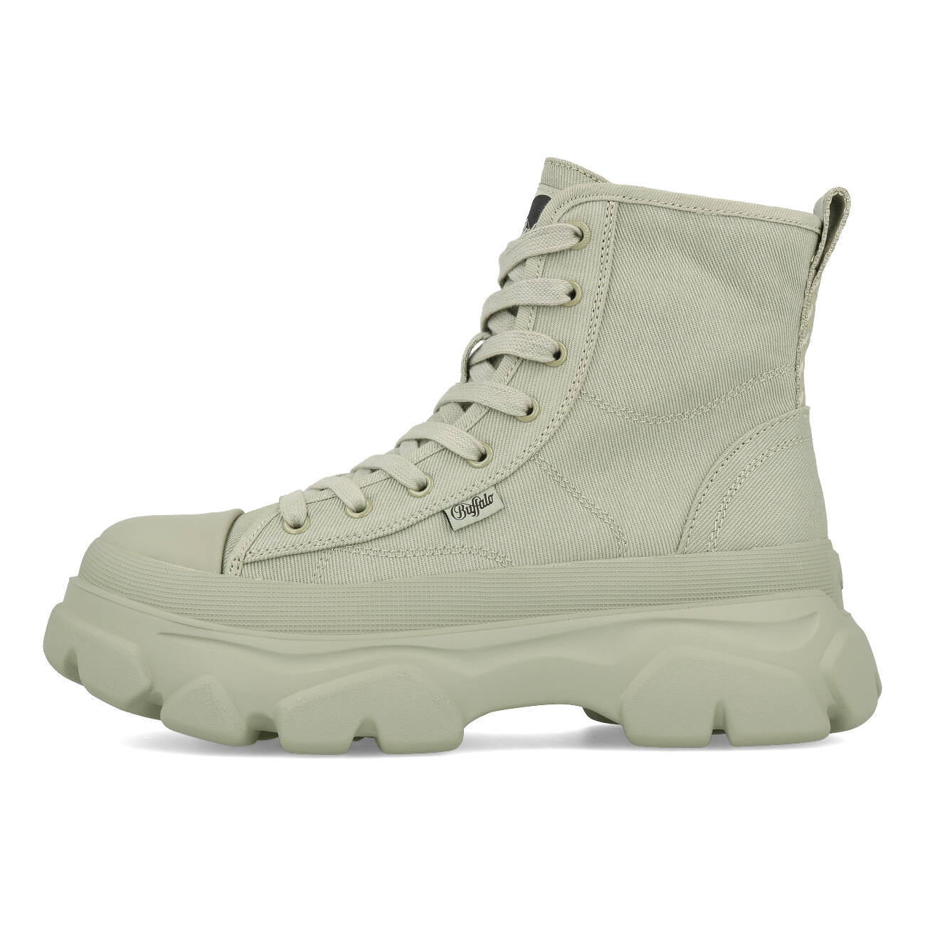 Buffalo Cade Lace Up Hi Femme Coton Biologique Vert Sauge