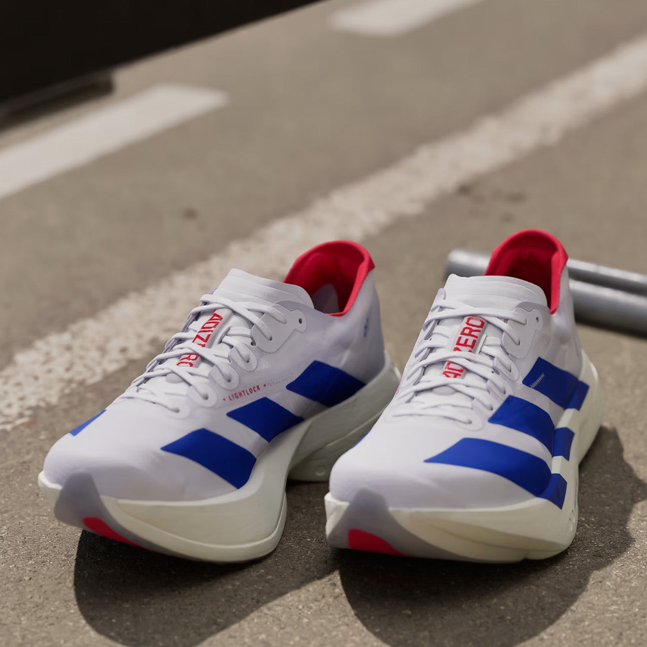 adidas Adizero Pro 4 M Homme Blanc Cassé Bleu Royal