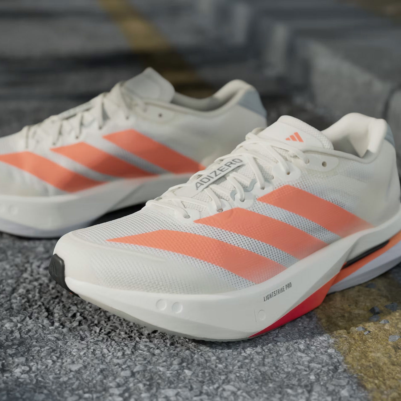 adidas Adizero Boston 13 M Hommes Blanc cassé Orange Gris