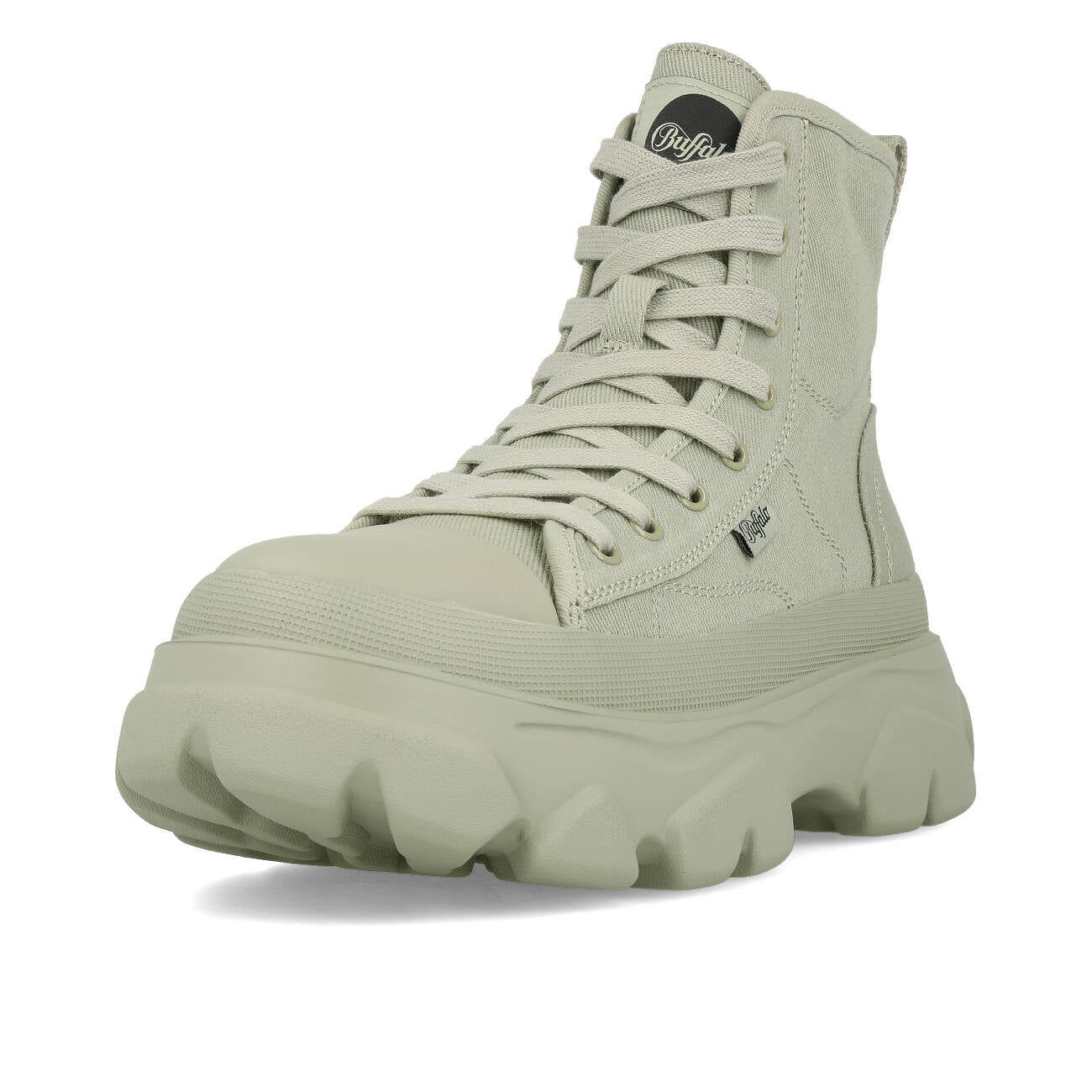 Buffalo Cade Lace Up Hi Femme Coton Biologique Vert Sauge