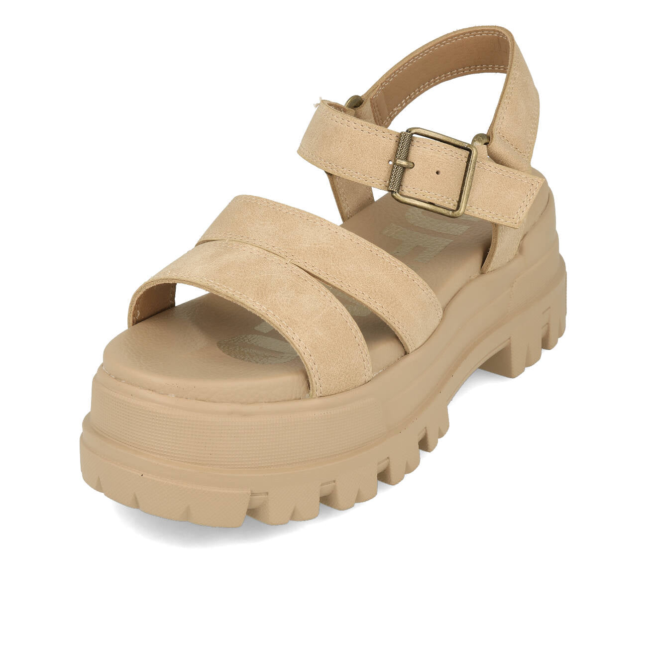 Buffalo Aspha TS Sandale Femme Nubuck Vegan Beige